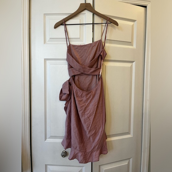 Selfie Leslie Angela Dress Pink wrap tie front - Picture 11 of 11